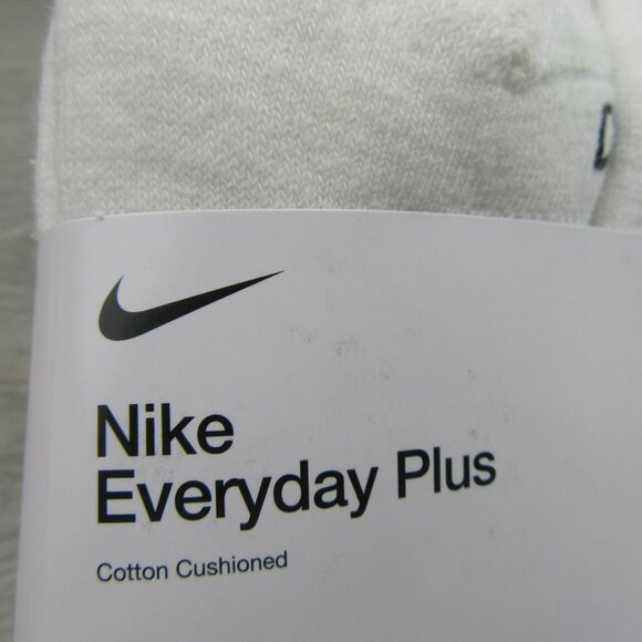 Nike Everyday Plus Cushion Low Socks White 6 Pack Women's 6-10 / Youth 5Y-7Y NEW - Picture 2 of 10